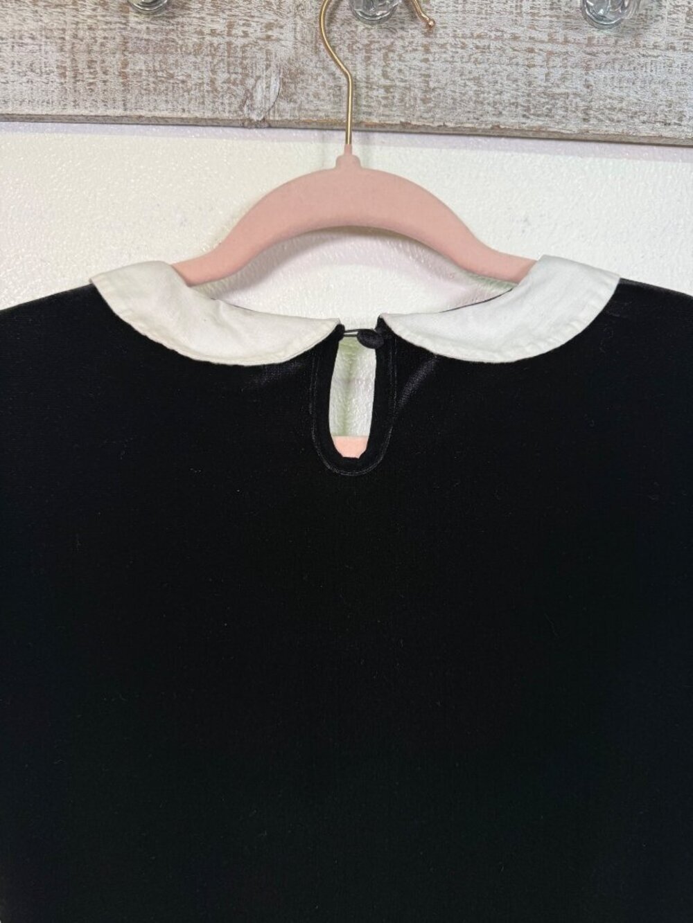 Black velvet w/white collar short dress Wednesday Addams Halloween Costume XL - Picture 13 of 15